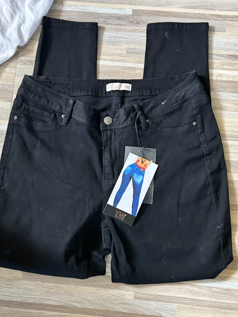 NEW black stretch size 16 denim pants jeans womens sixteen YMI